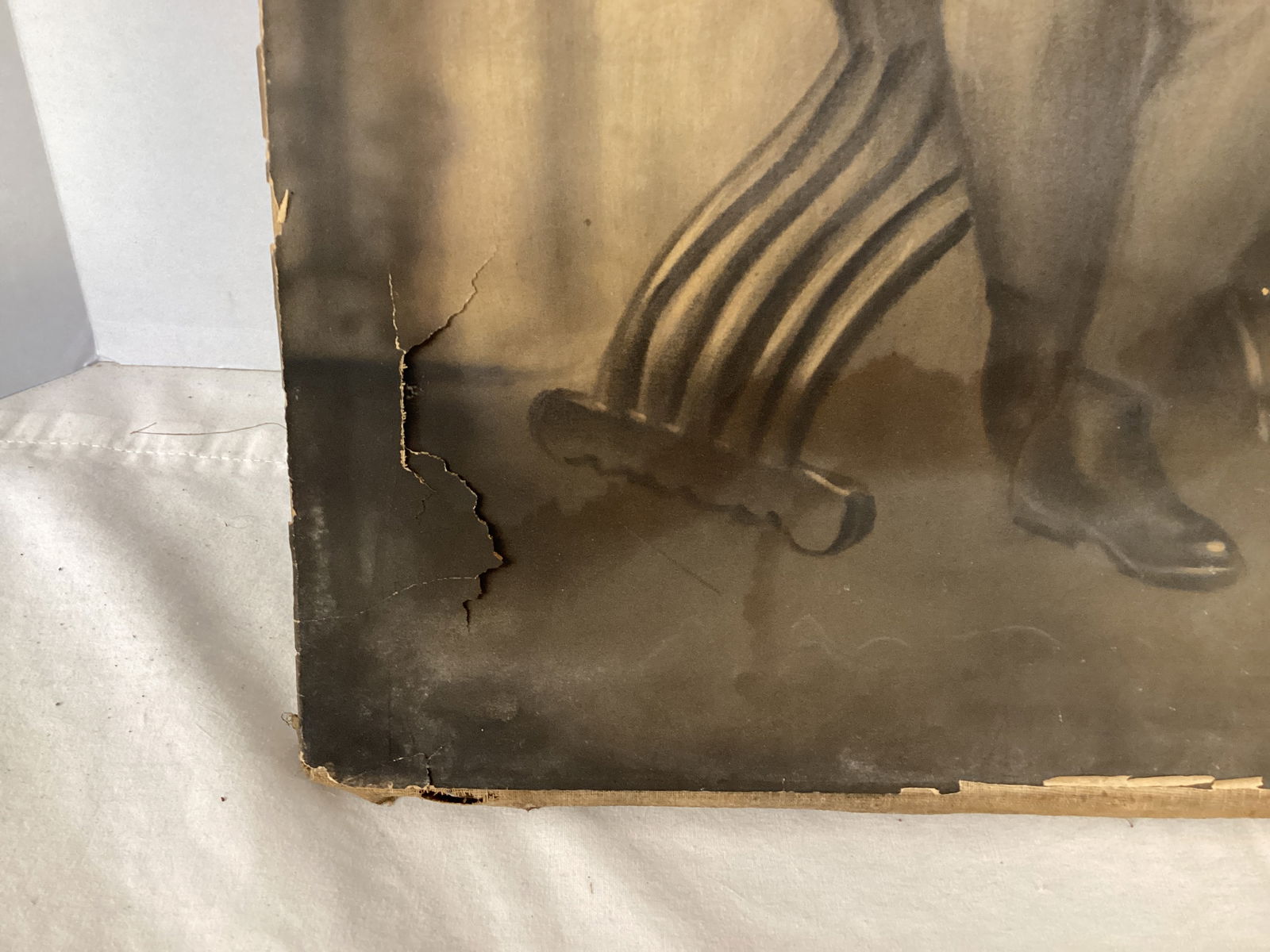 Antique Drawing of Soldiers Mounted on Stretched Canvas - 7