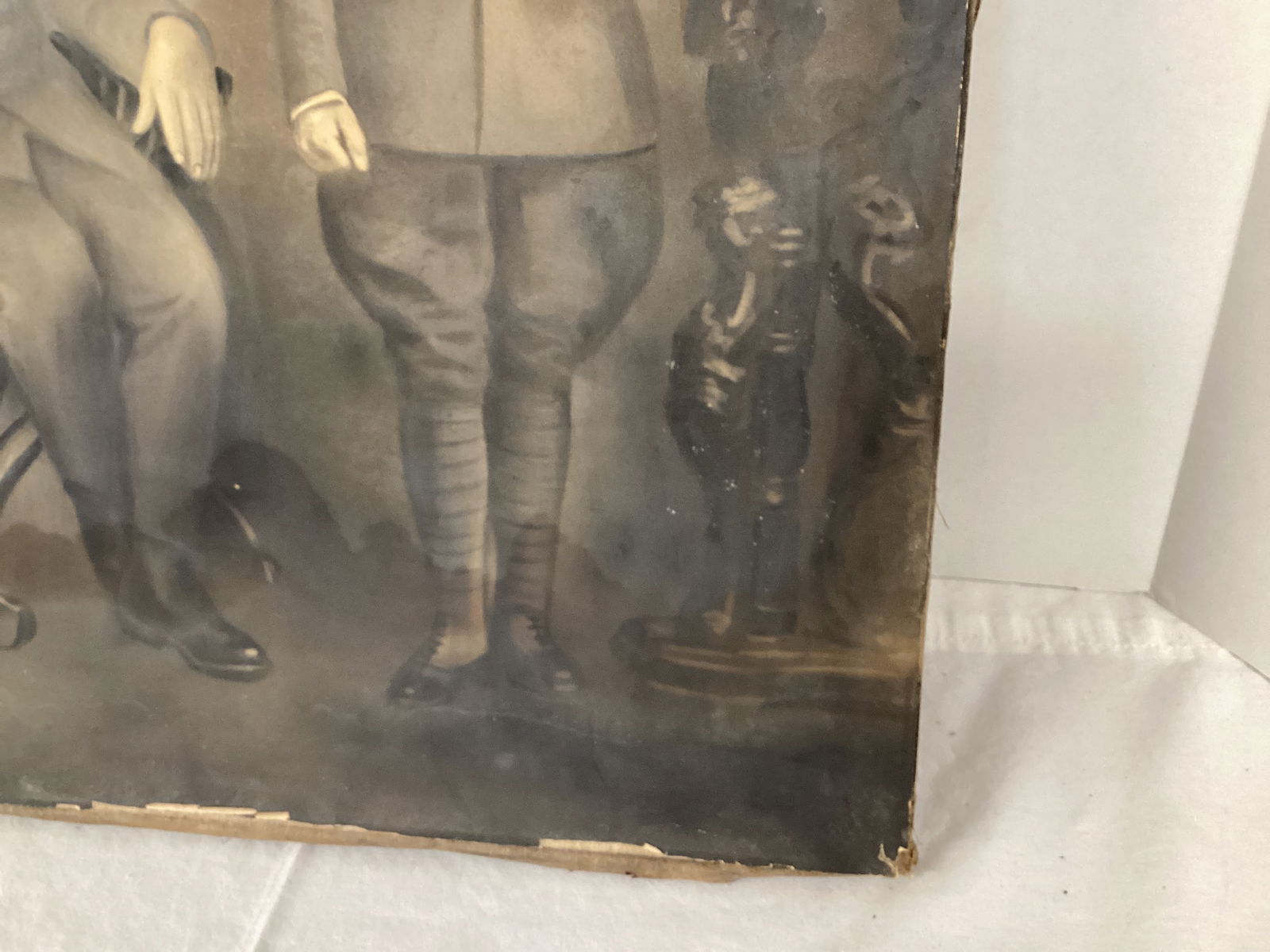 Antique Drawing of Soldiers Mounted on Stretched Canvas - 8