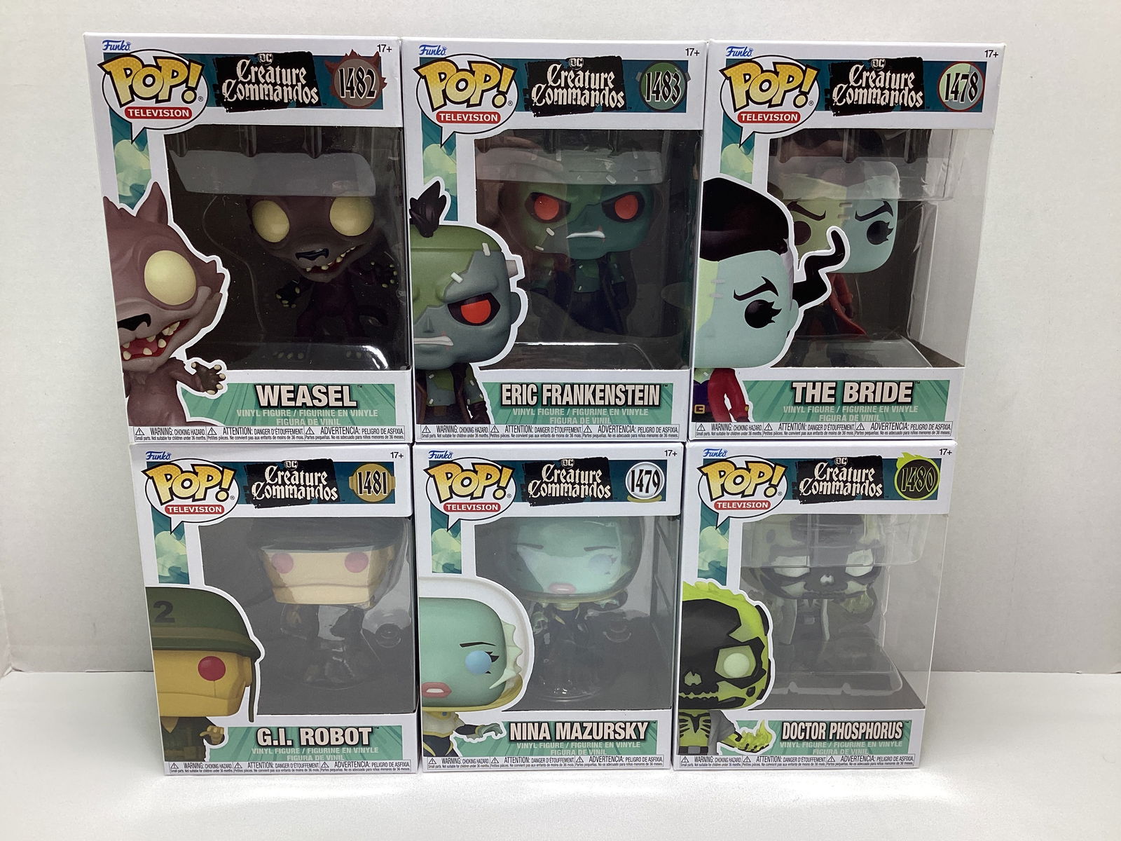 Six DC Creature Commandos Funko Pops: .
