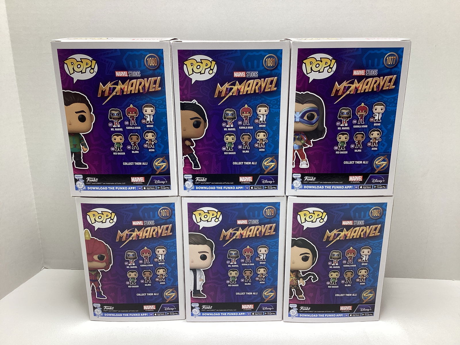 Six Ms. Marvel Funko Pops - 5