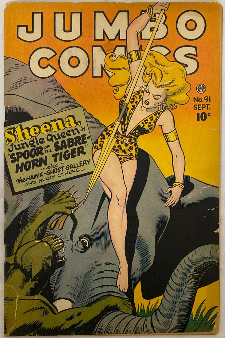 Jumbo Comics 91 Fiction House Comic Book: Sheena, 1946, Tape, Please preview and see all photos for condition