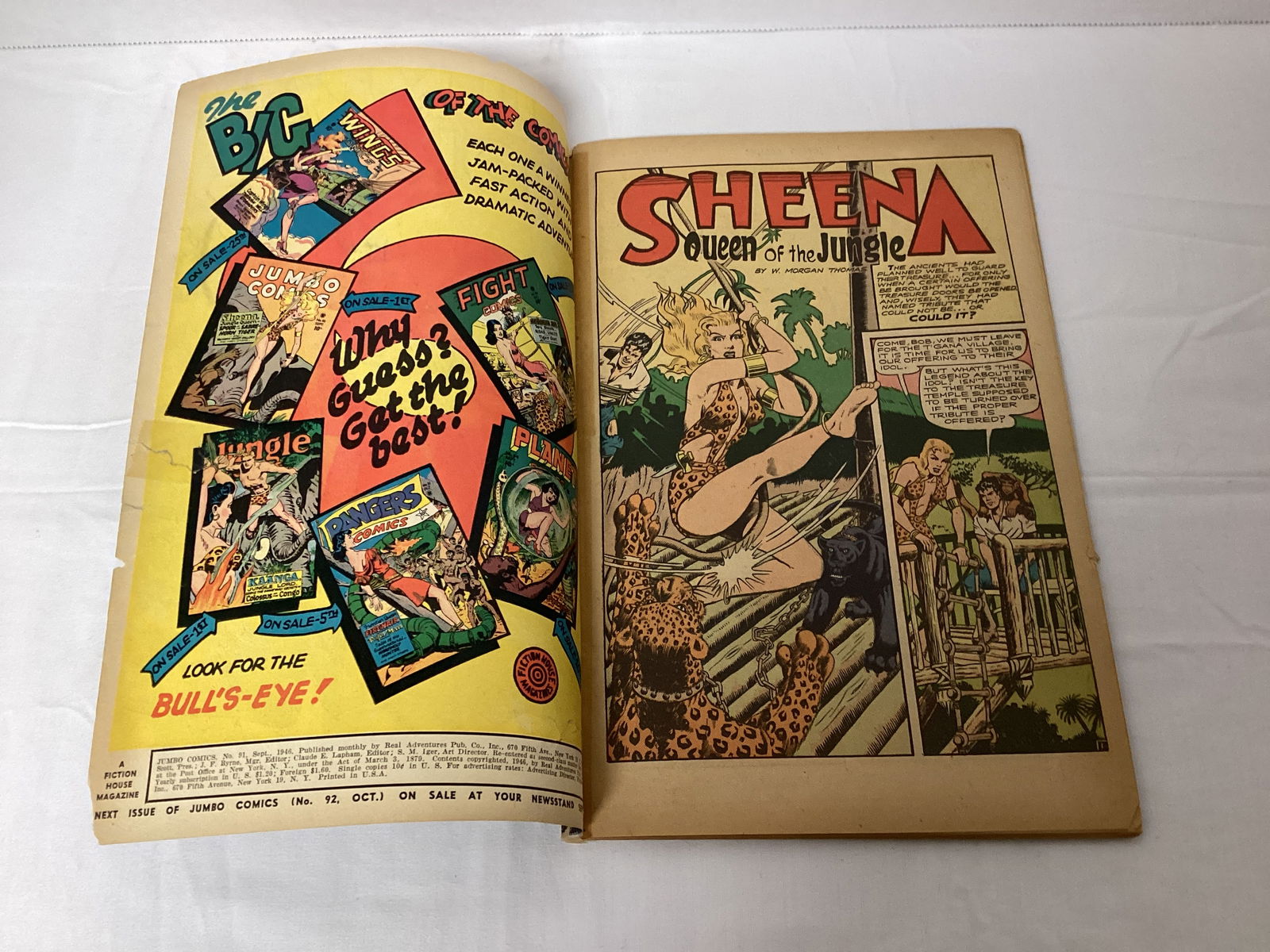 Jumbo Comics 91 Fiction House Comic Book - 6