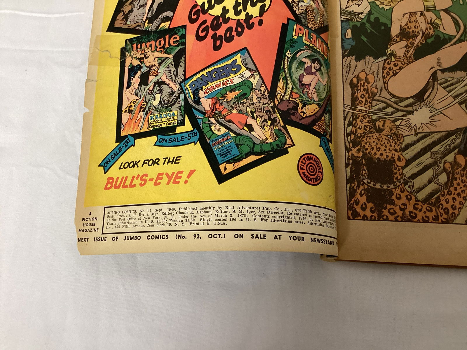 Jumbo Comics 91 Fiction House Comic Book - 9