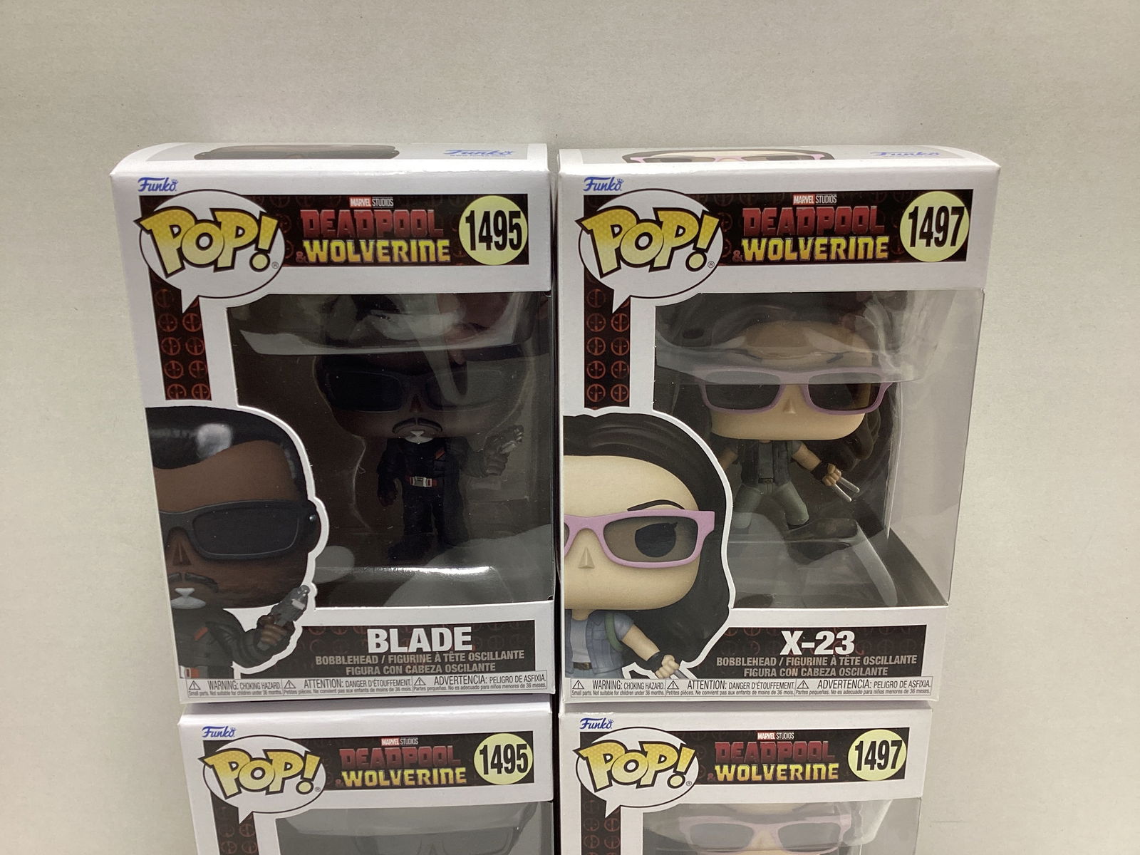 Four Marvel Deadpool and Wolverine Blade and X-23 Funko Pops - 2