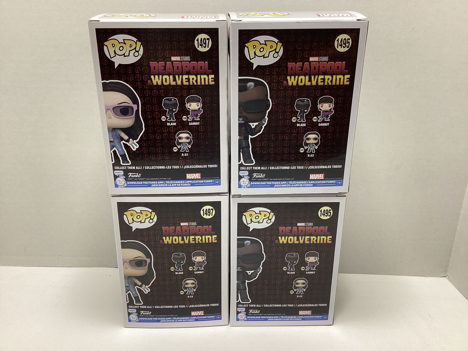 Four Marvel Deadpool and Wolverine Blade and X-23 Funko Pops - 4