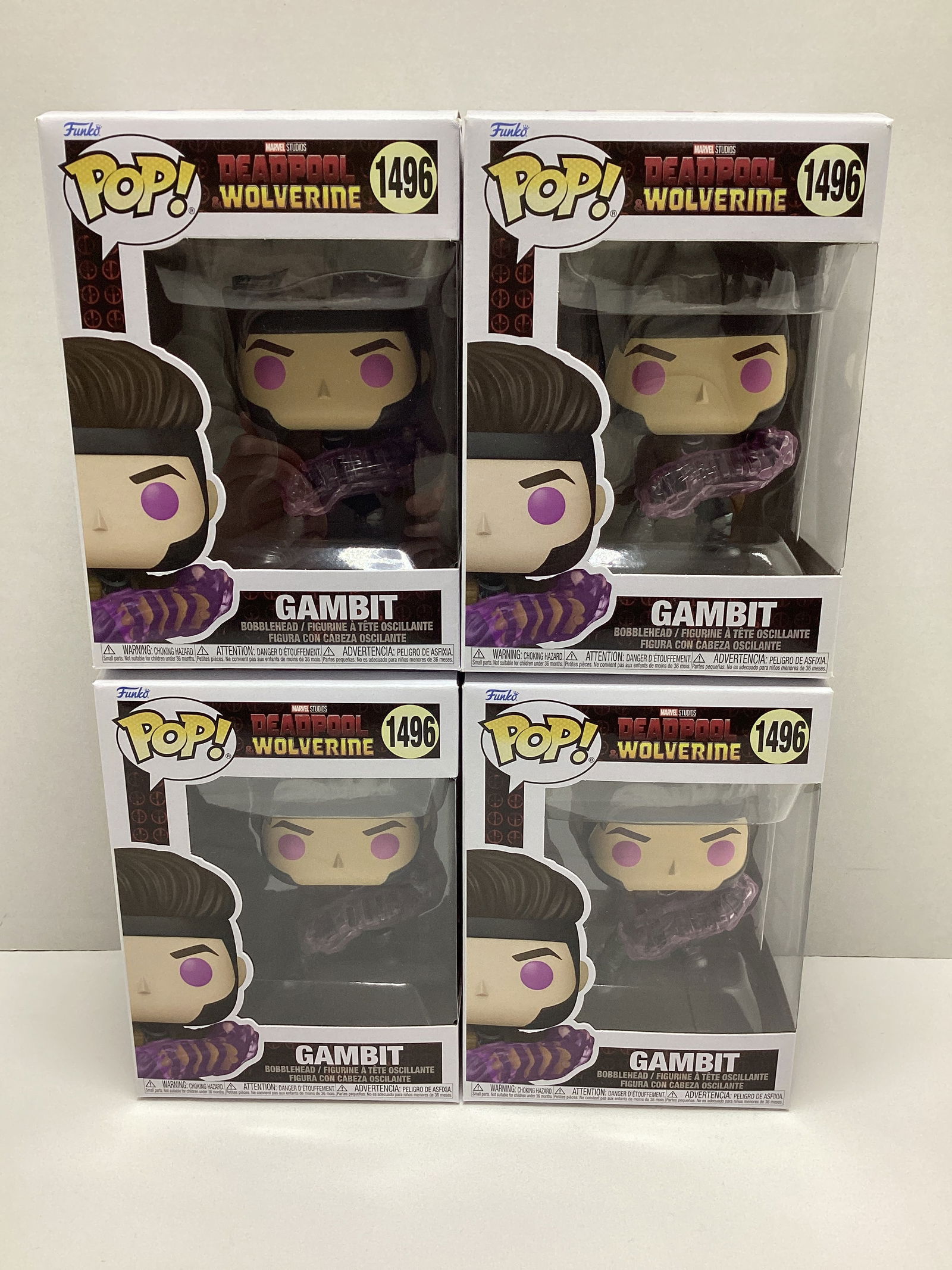 Four Marvel Deadpool and Wolverine Gambit Funko Pops (1 of 4)