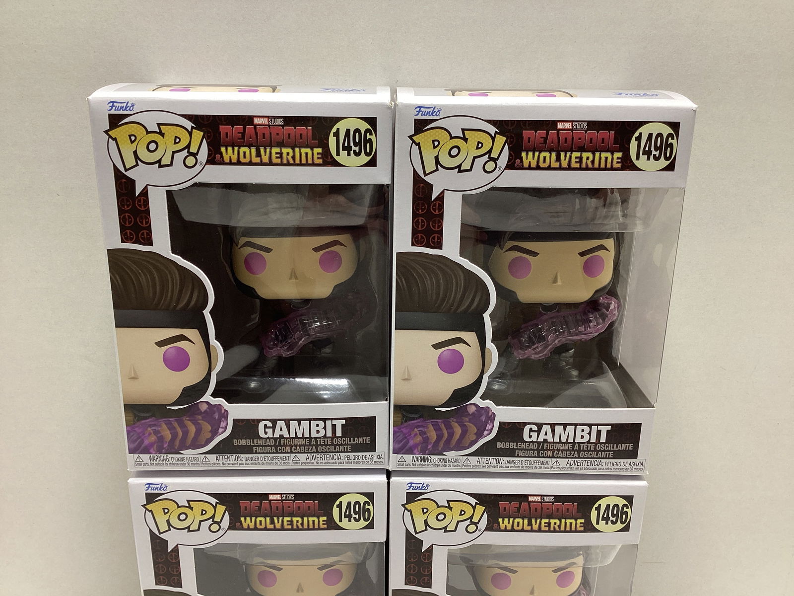 Four Marvel Deadpool and Wolverine Gambit Funko Pops - 2