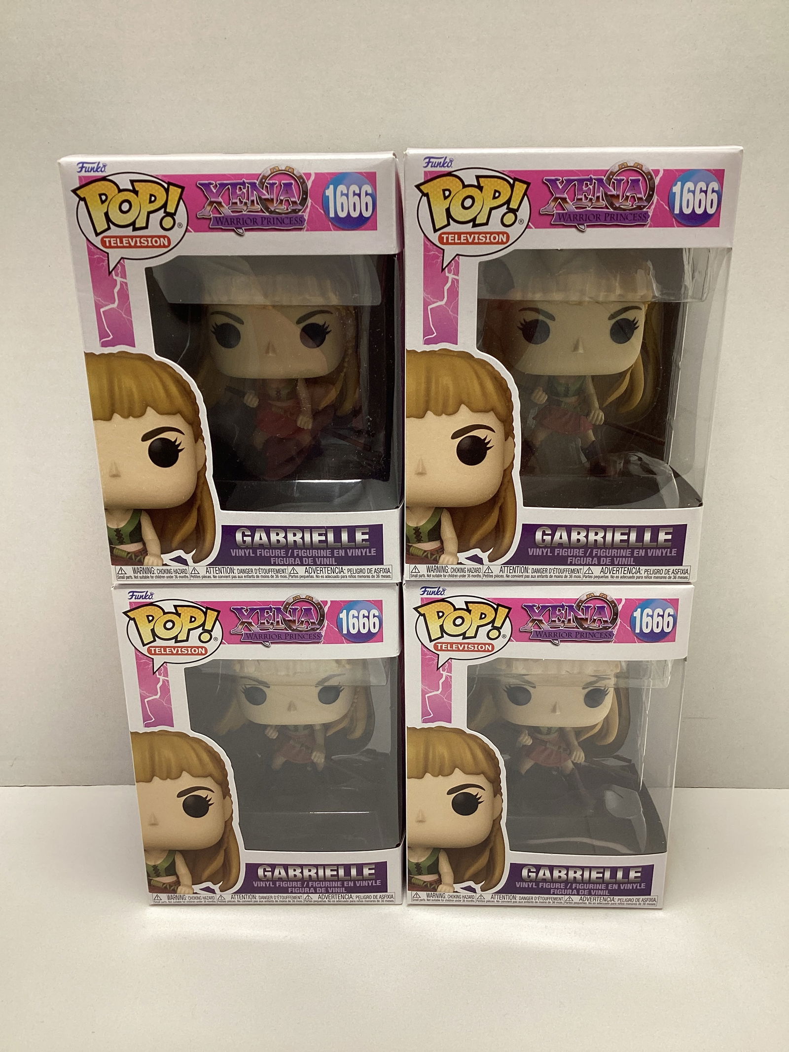 Four Xena Warrior Princess Gabrielle Funko Pops: . 