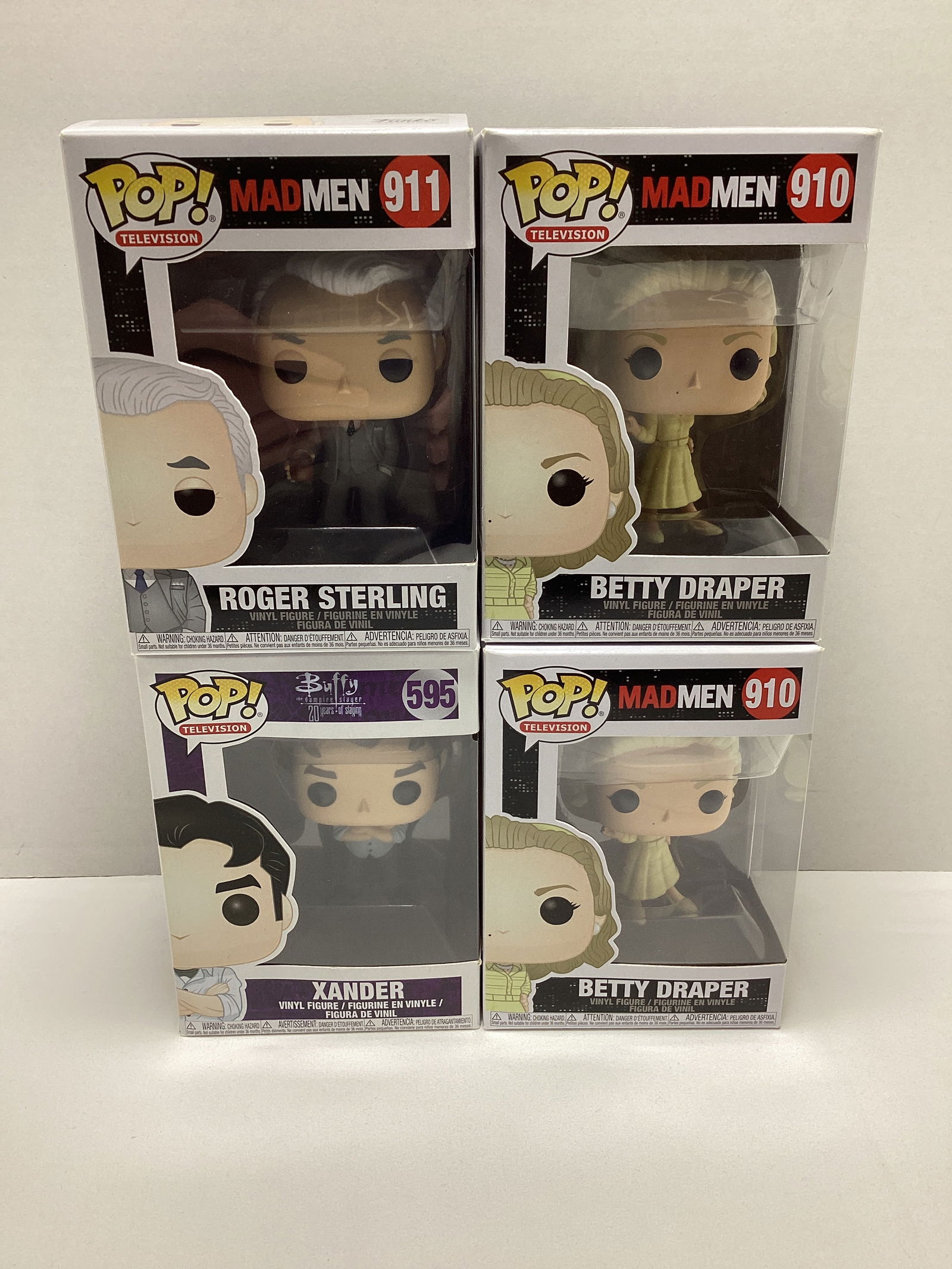 Four TV Show Funko Pops: Mad Men, Buffy the Vampire Slayer 