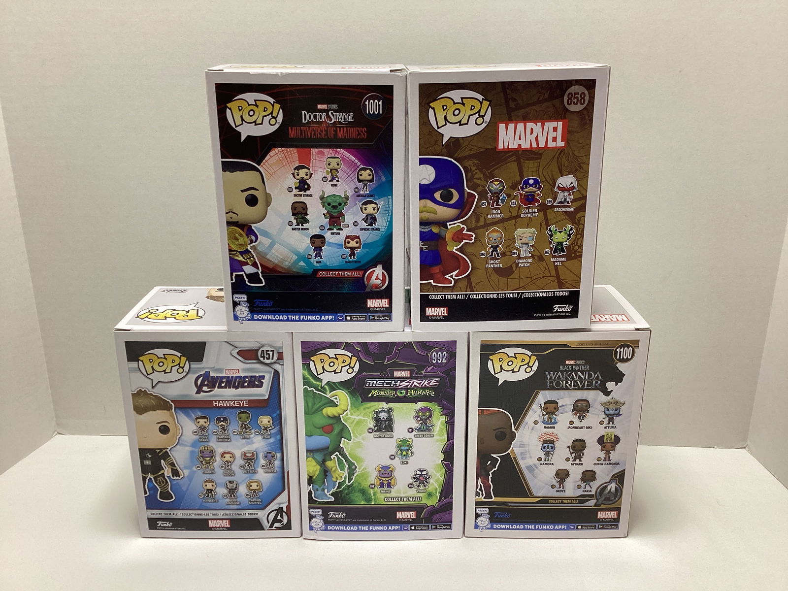 Five Marvel Funko Pops - 5