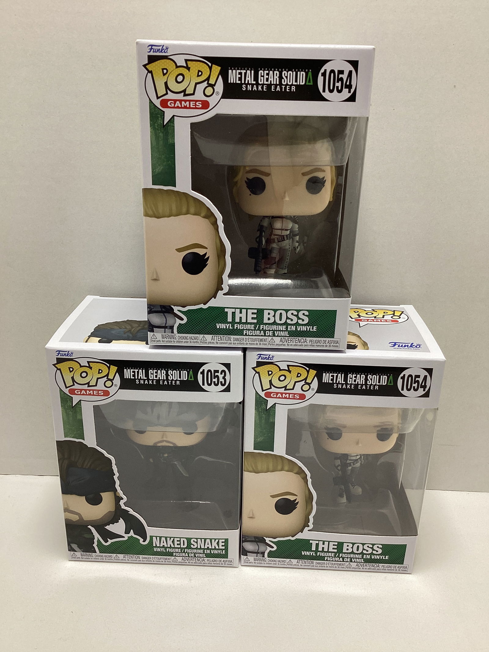 Three Metal Gear Solid Snake Eater Funko Pops: . 