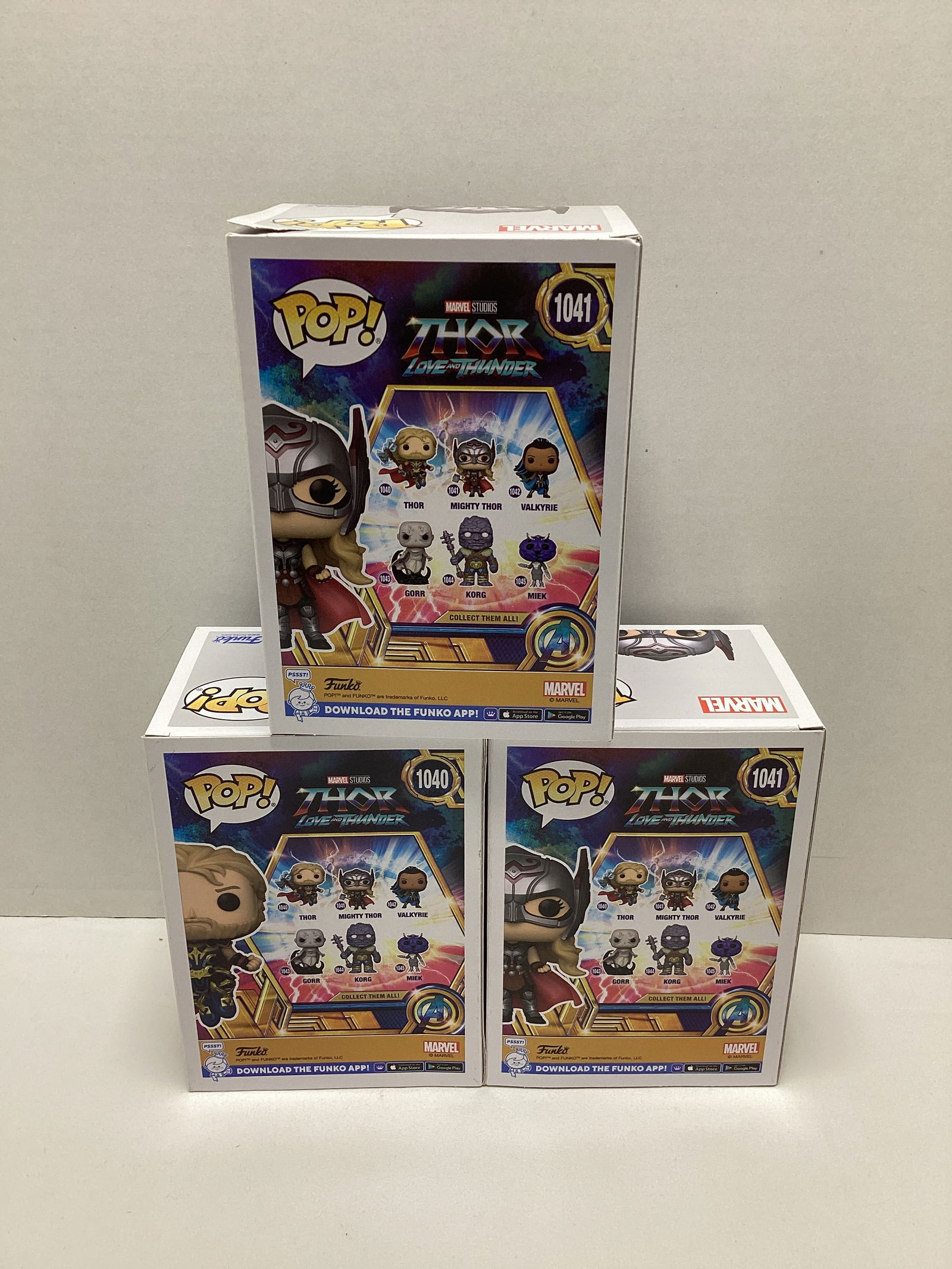 Three Marvel Thor Love and Thunder Funko Pops - 3