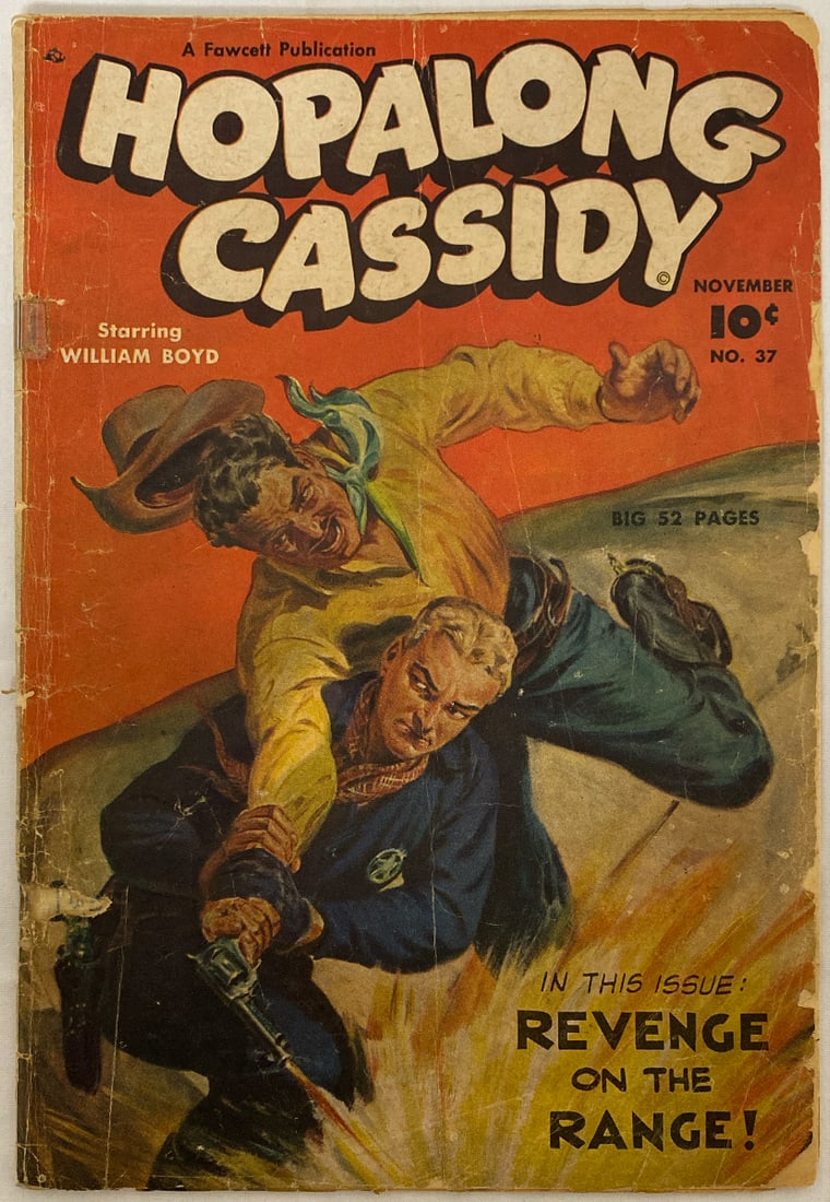 Hopalong Cassidy 37 Fawcett Western Comic Book: 1949, tape, Please preview and see all photos for condition