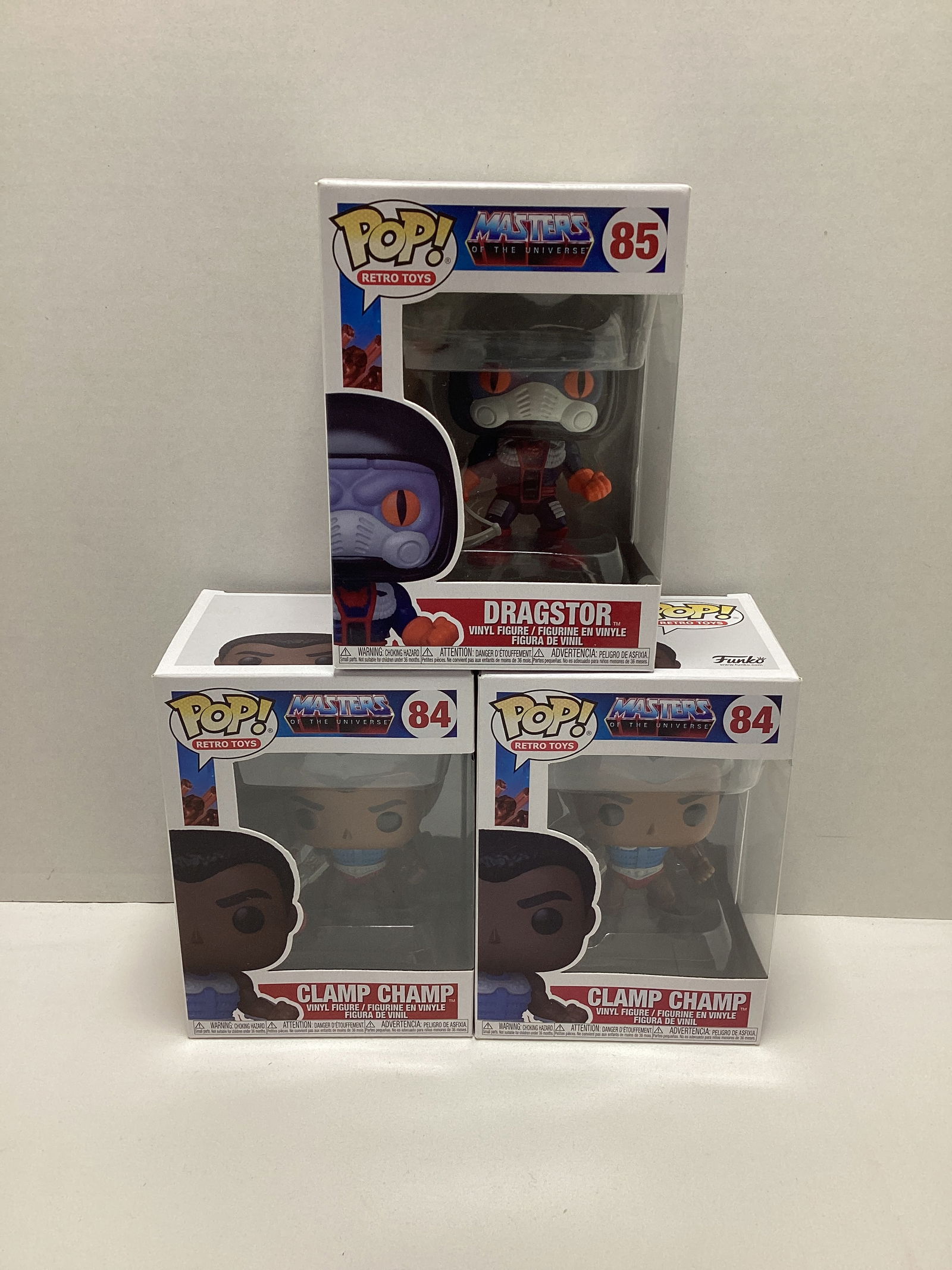 Three Masters of the Universe Funko Pops: . 