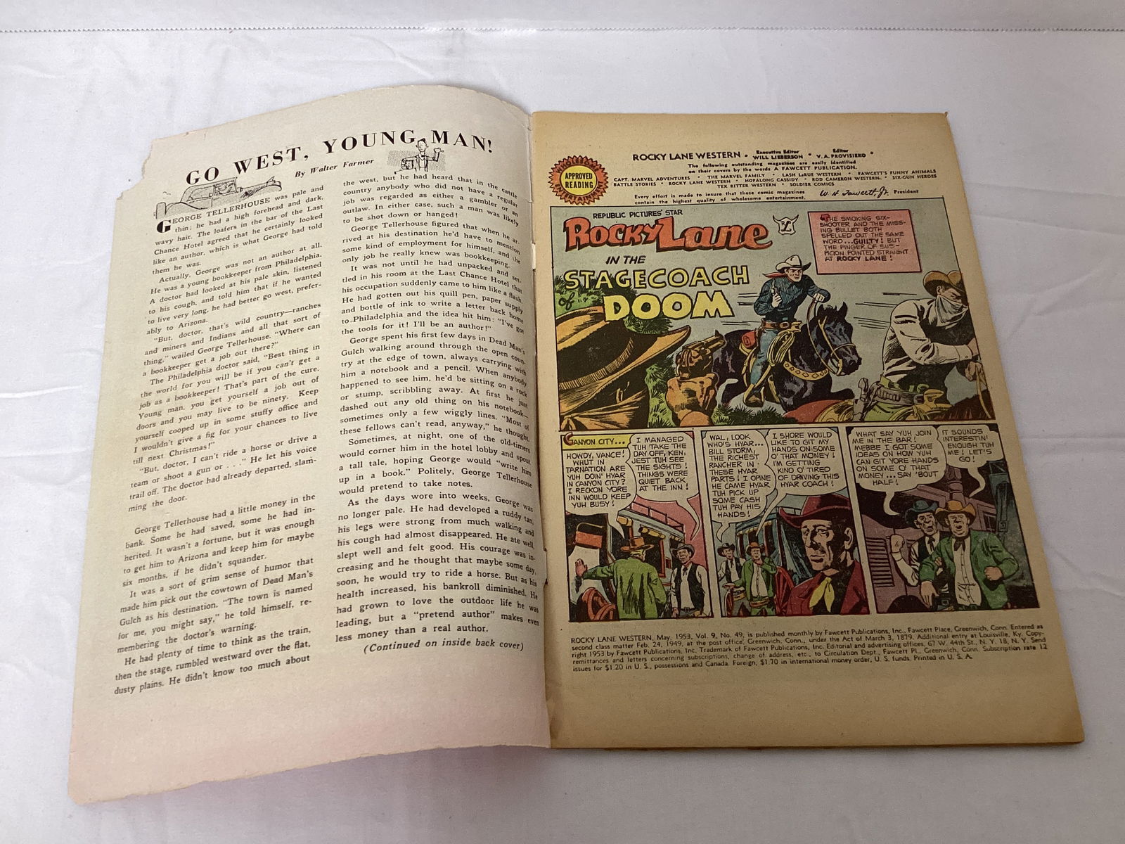 Rocky Lane Western 49 Fawcett Comic Book - 6