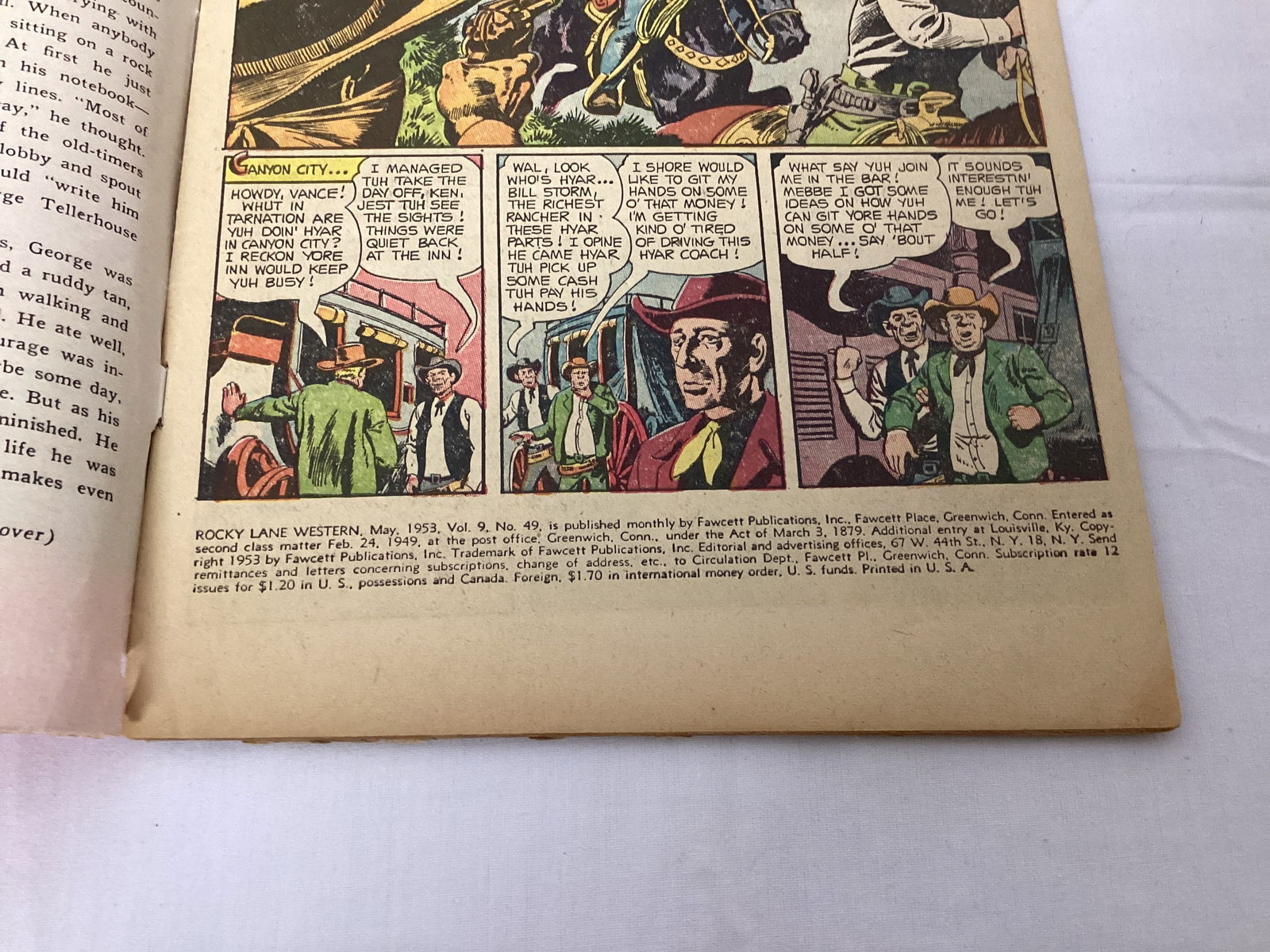 Rocky Lane Western 49 Fawcett Comic Book - 7