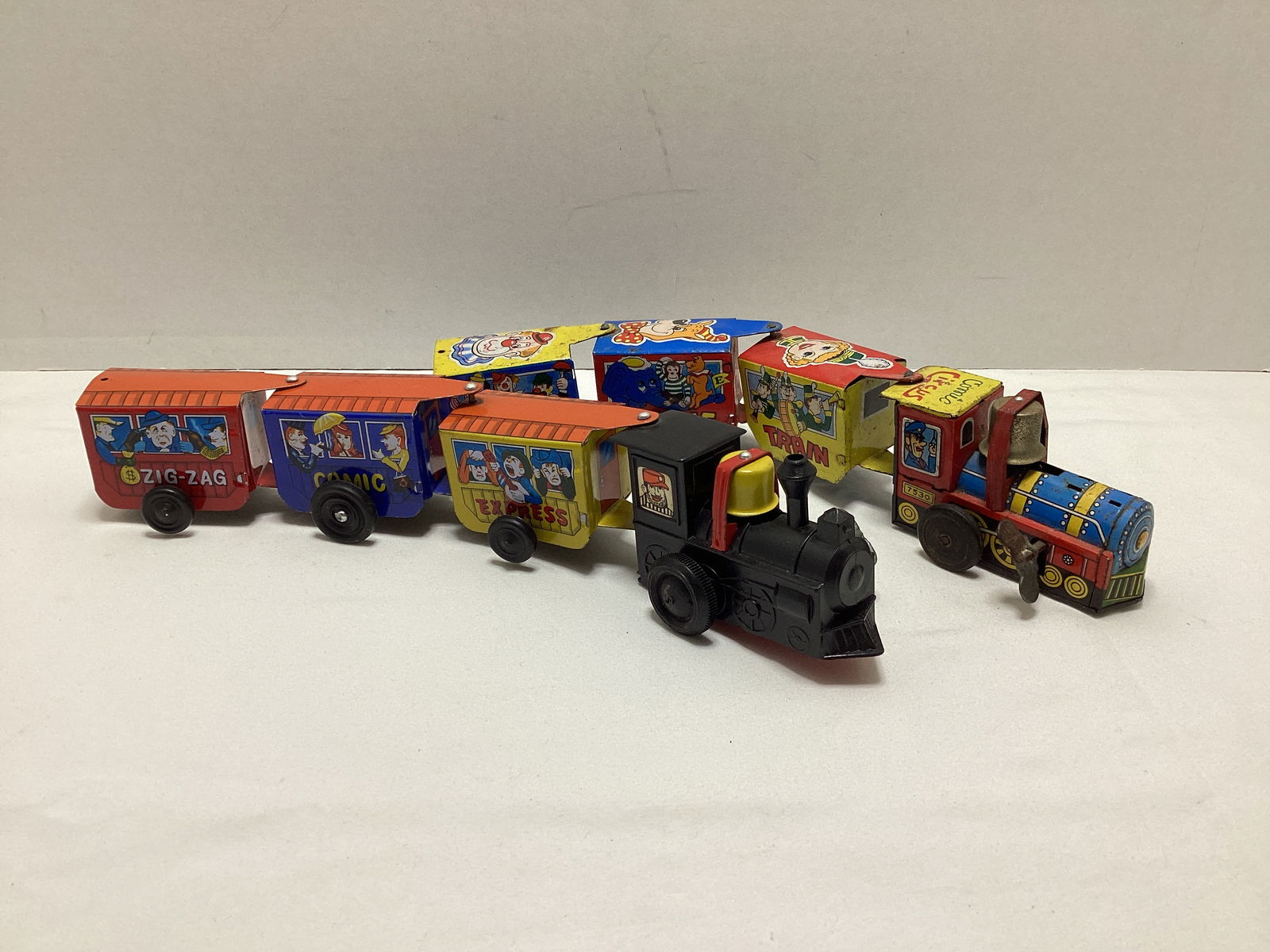 Two Wind-Up Tin and Plastic Trains (1 of 5)
