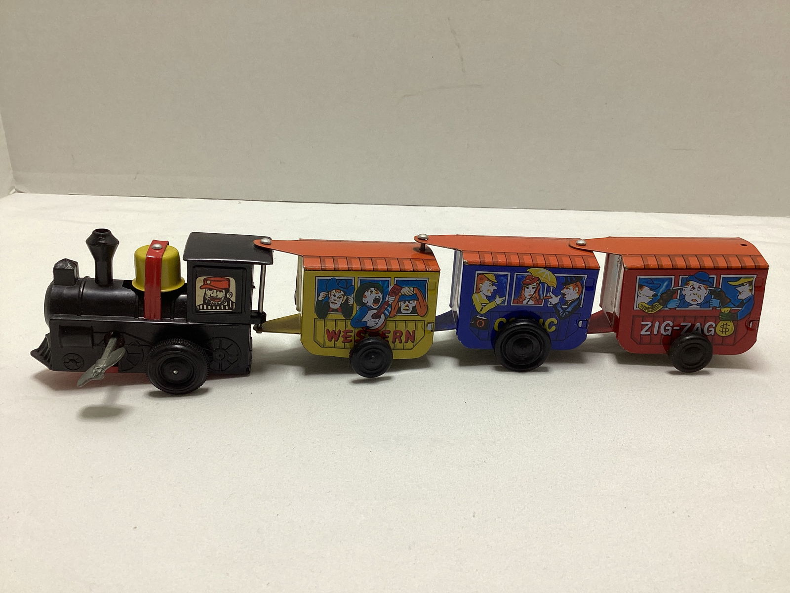 Two Wind-Up Tin and Plastic Trains - 5