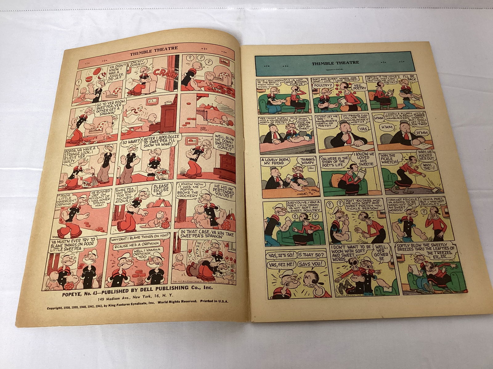 Four Color Comics 43 Starring Popeye Dell Comic Book - 6