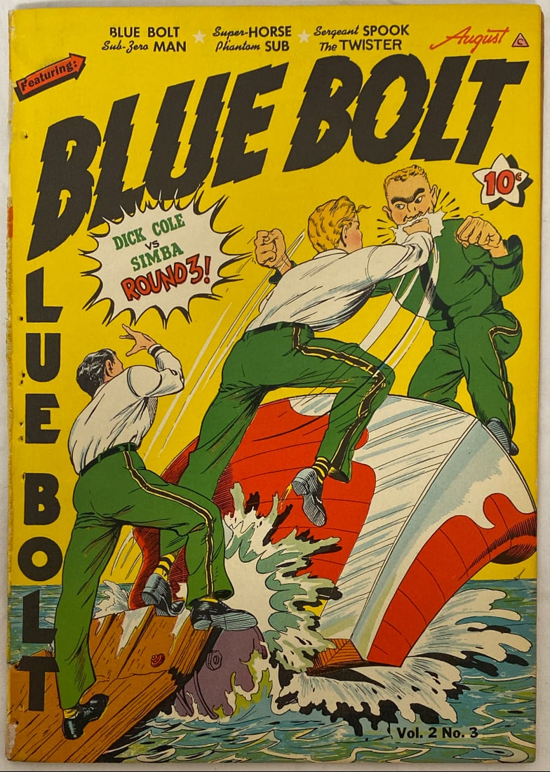 Blue Bolt Vol. 2 Issue 3 Dick Cole Comic Book: 1941, Please preview and see all photos for condition 