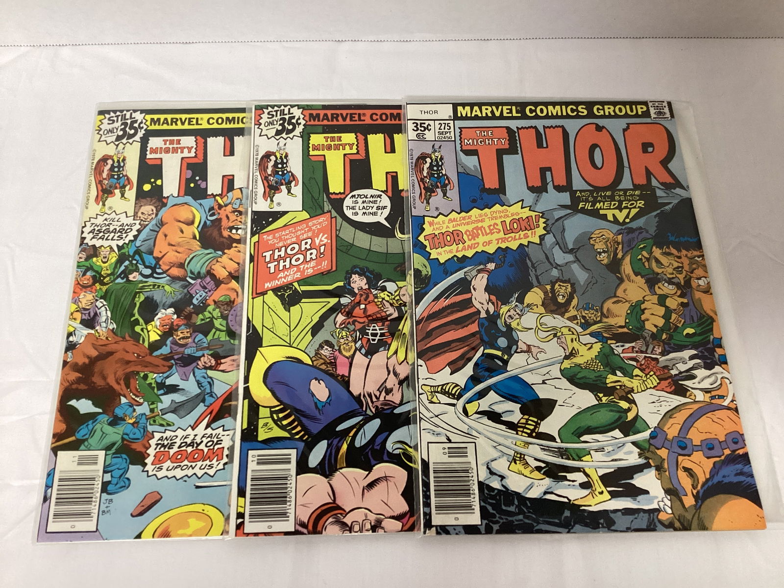 Three Thor Marvel Comic Books: please preview and see all photos for condition