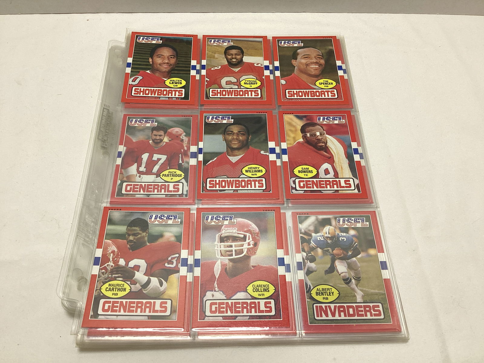 1985 Topps USFL Football Cards in Binder Pages - 10
