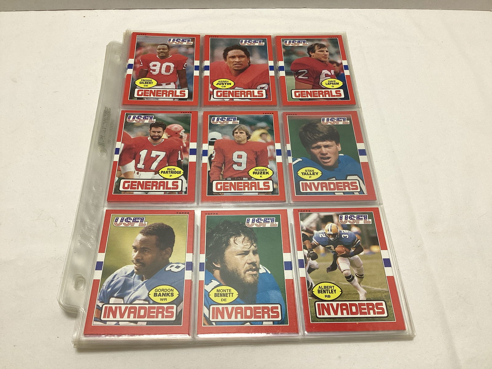 1985 Topps USFL Football Cards in Binder Pages - 11