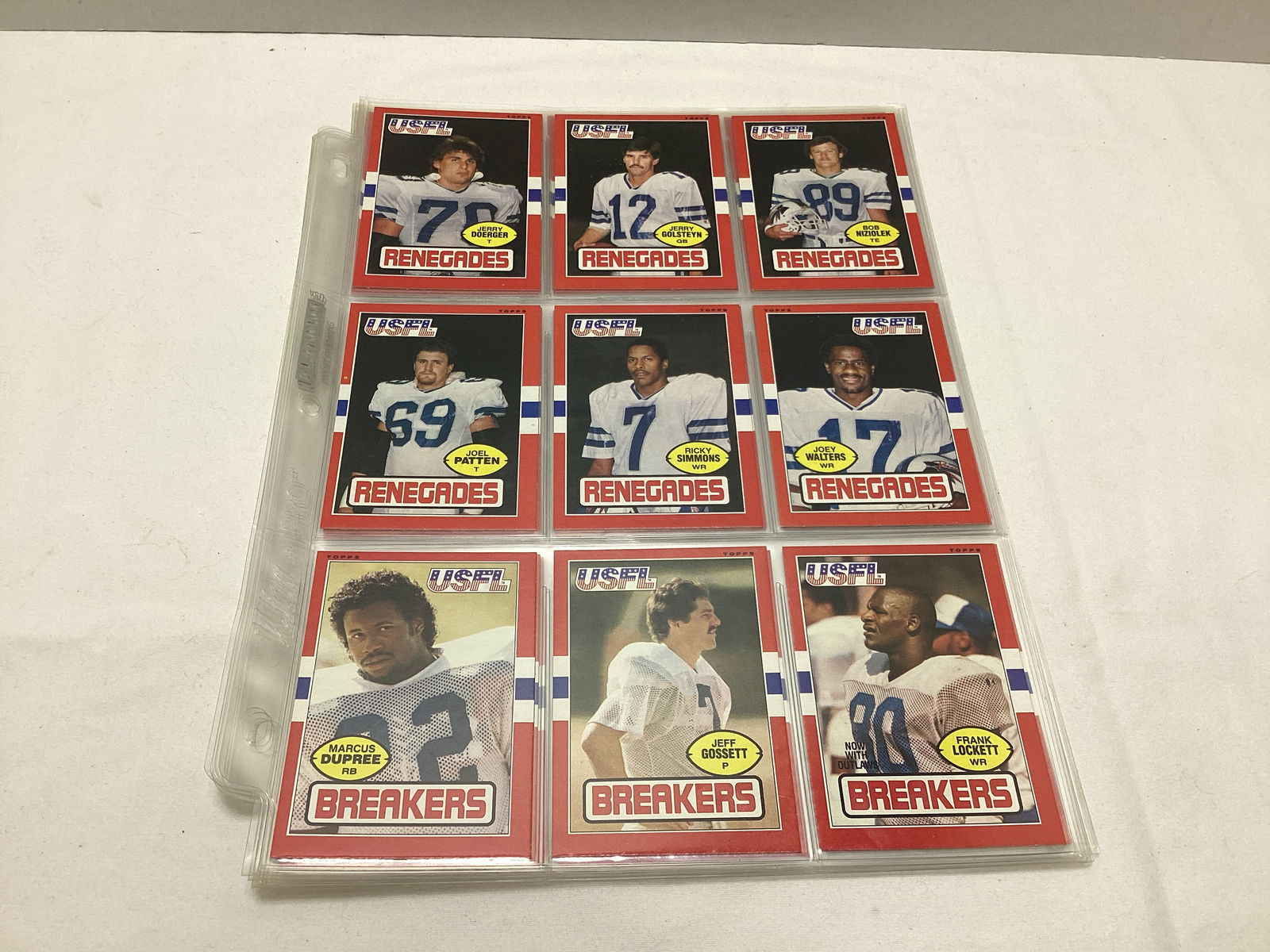 1985 Topps USFL Football Cards in Binder Pages - 13