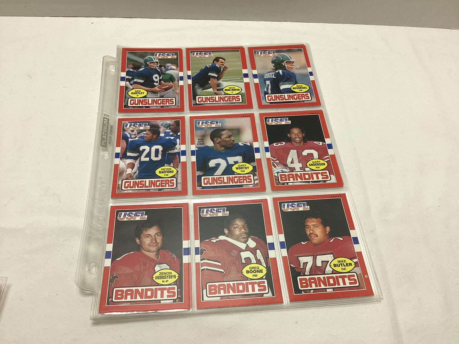 1985 Topps USFL Football Cards in Binder Pages - 15