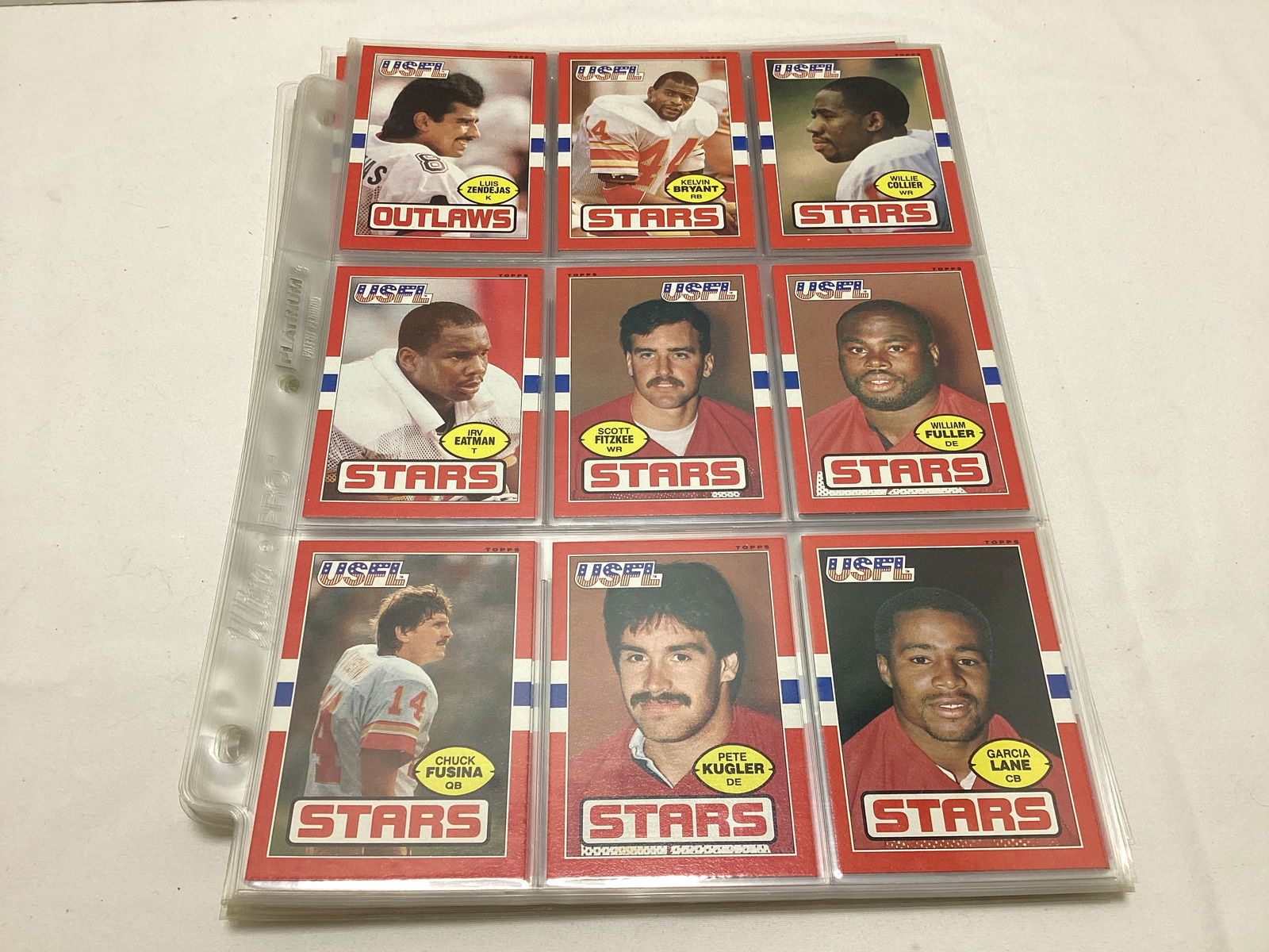 1985 Topps USFL Football Cards in Binder Pages - 3