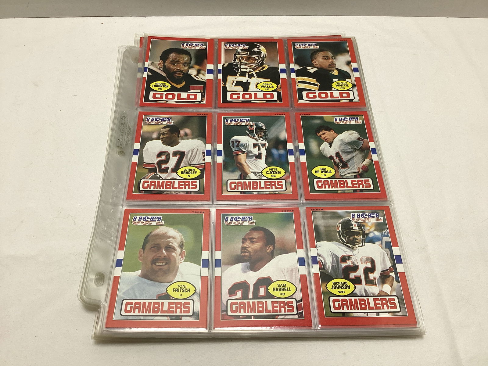 1985 Topps USFL Football Cards in Binder Pages - 6