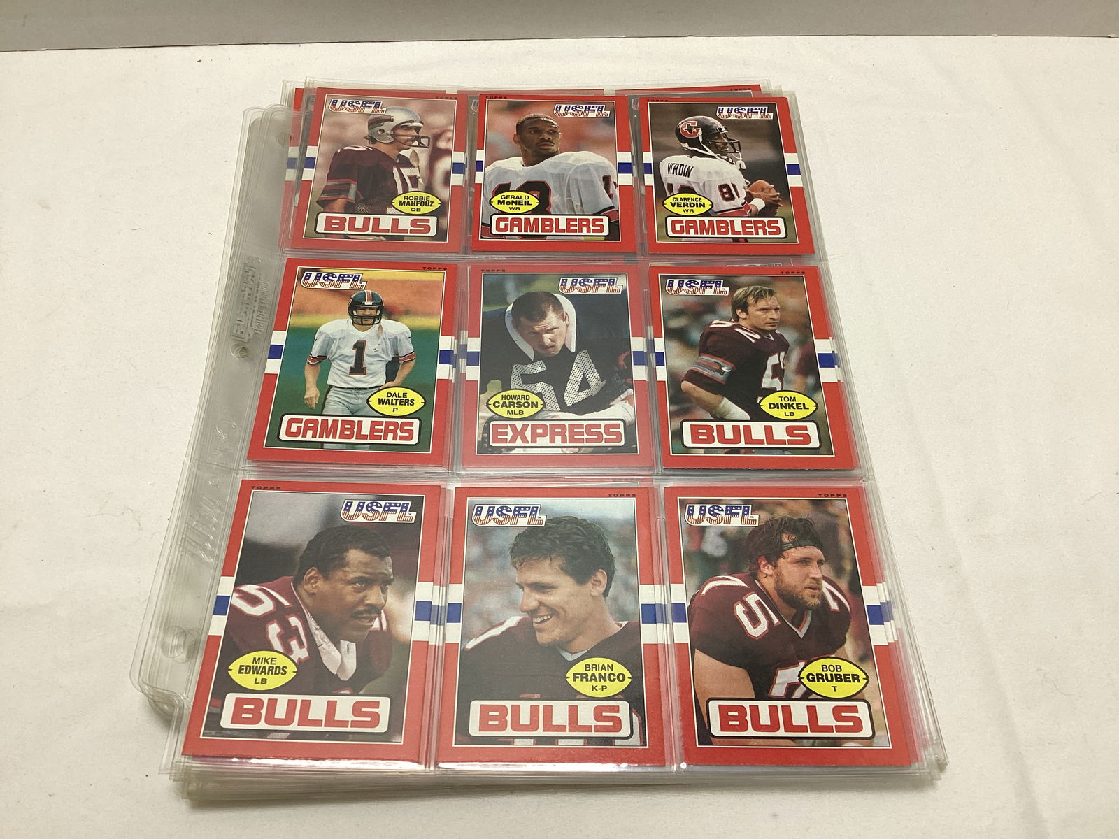 1985 Topps USFL Football Cards in Binder Pages - 7