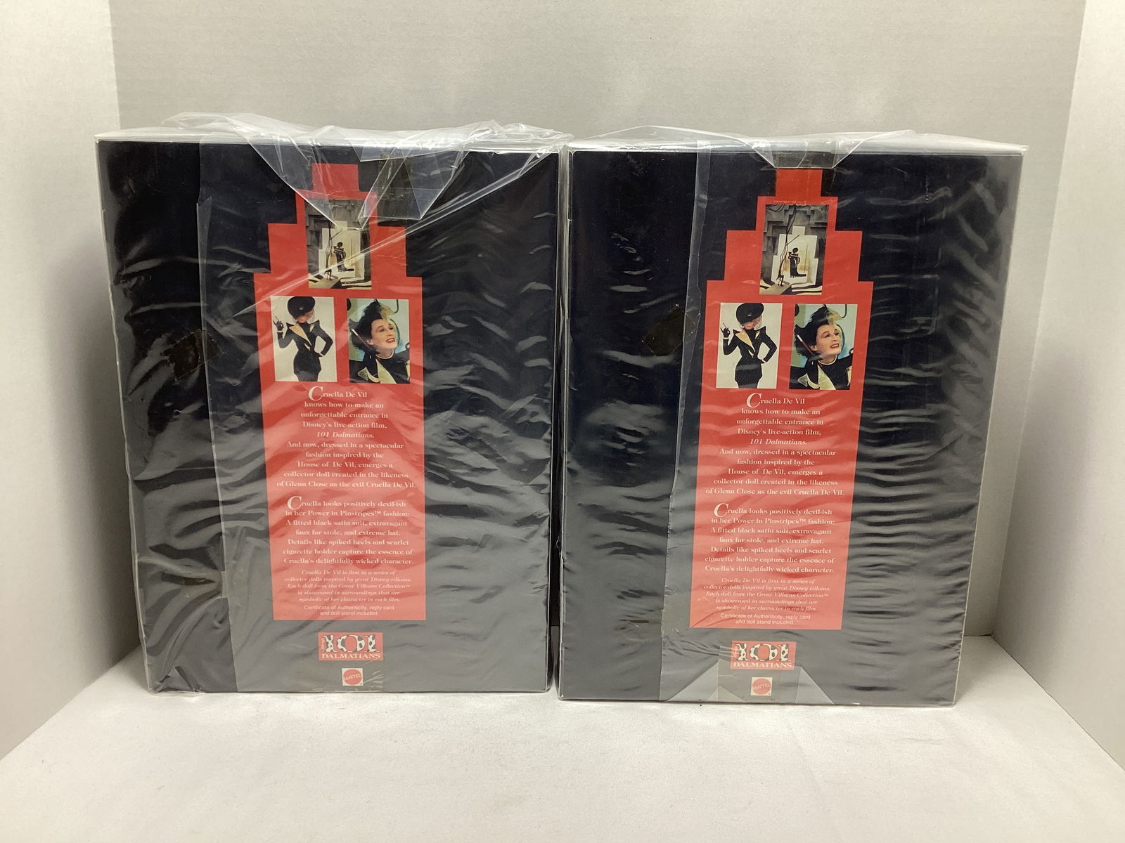 Two 101 Dalmatians Cruella de Vil Disney Power In Pinstripes Dolls - 2