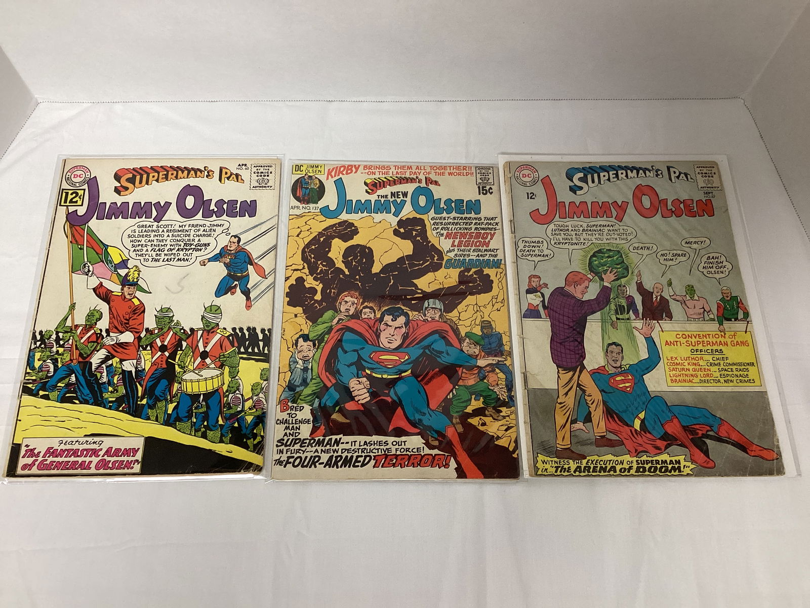 Three Superman's Pal Jimmy Olsen DC Comic Books: please preview and see all photos for condition 