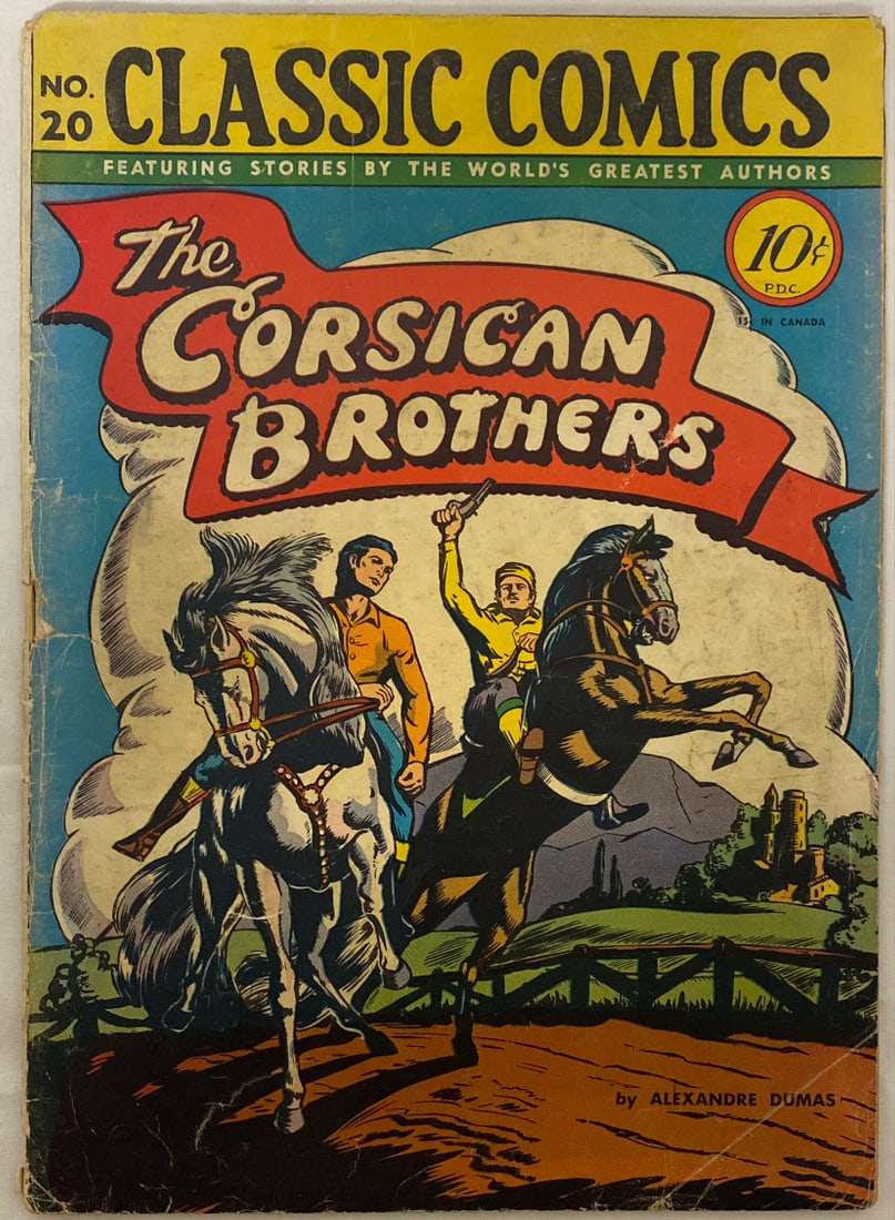 Classic Comics 20 Corsican Brothers Comic Book: 1944, cover detached, Please preview and see all photos for condition