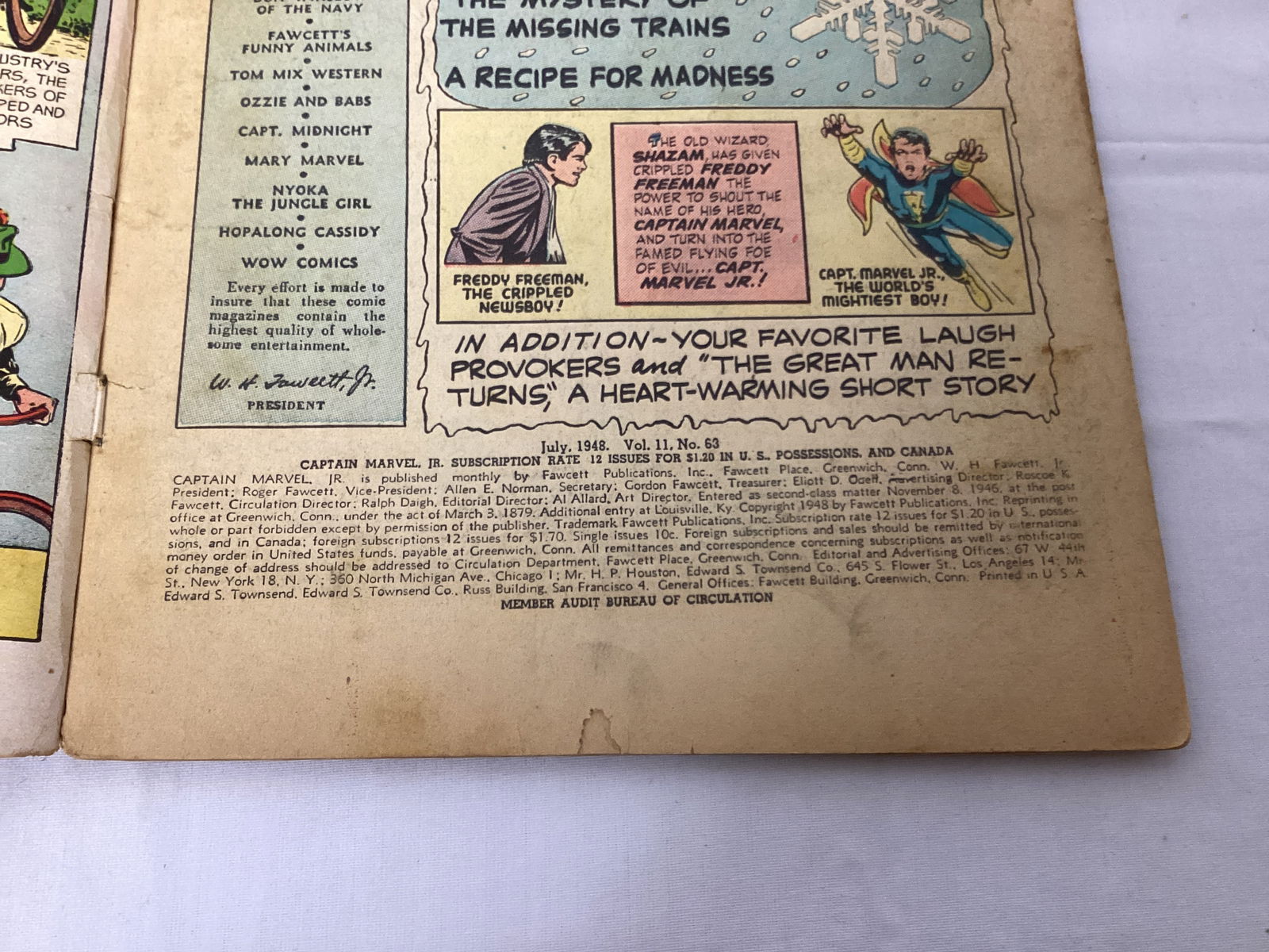 Captain Marvel Jr 63 Fawcett Comic Book - 7