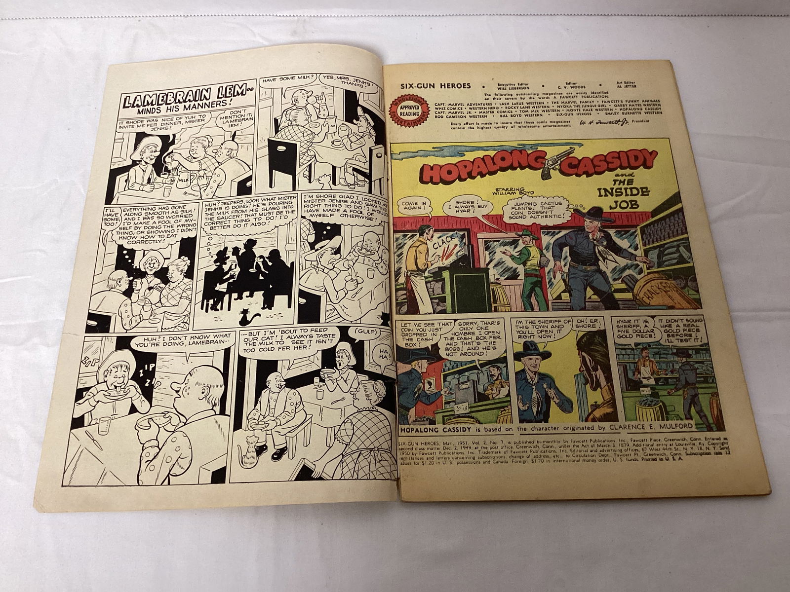 Six-Gun Heroes 7 Fawcett Western Comic Book - 6