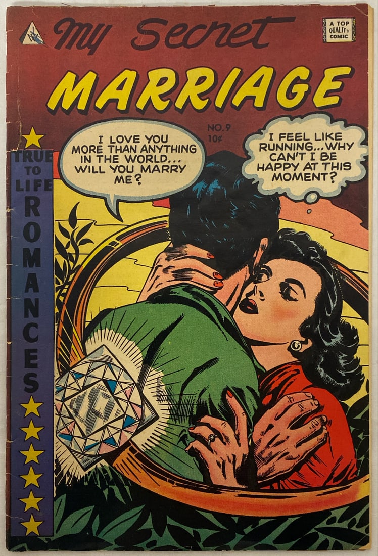 My Secret Marriage 9 Superior Comic Book: 1957, cover split and detached, Please preview and see all photos for condition