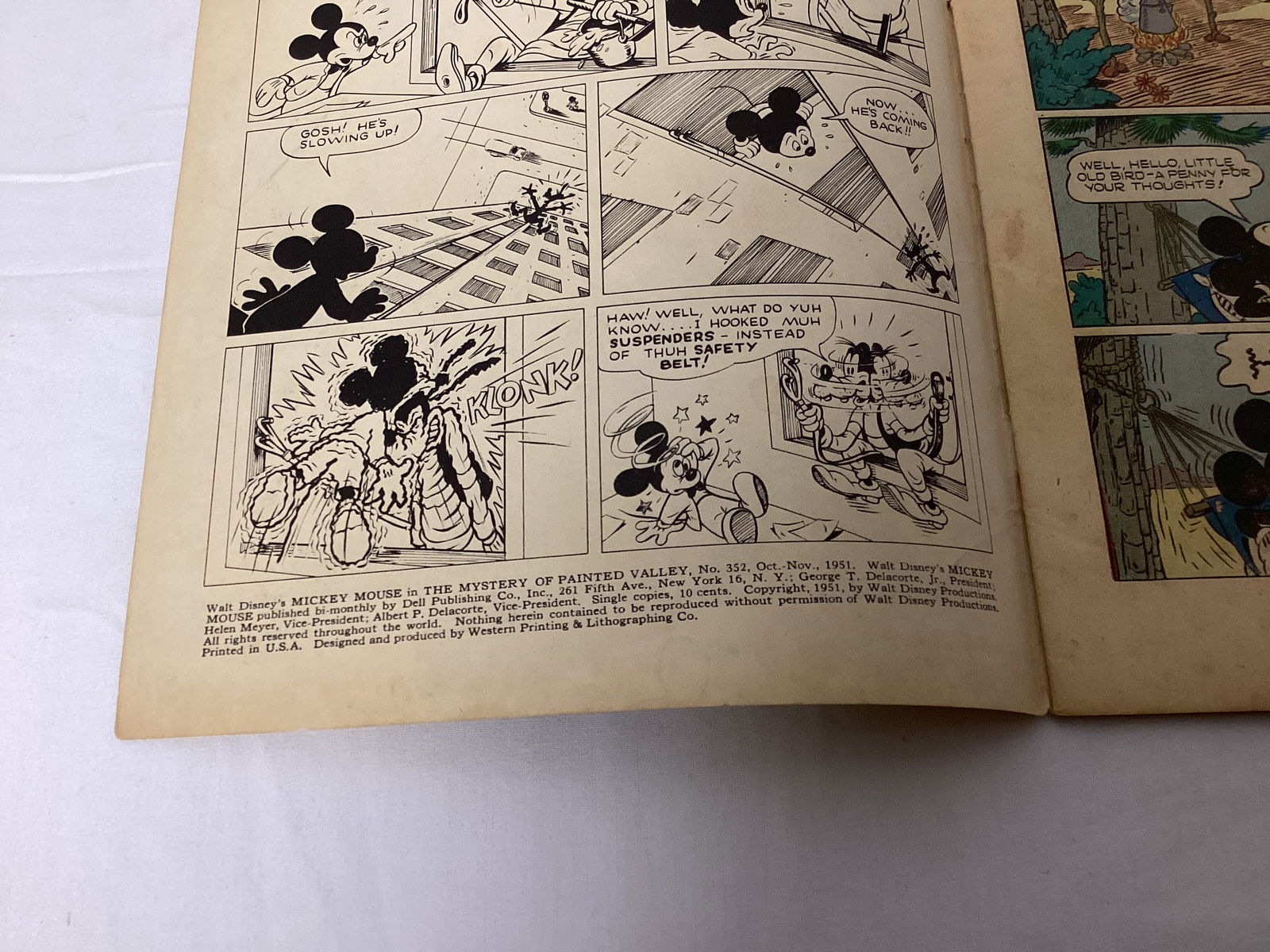 Four Color 352 Dell Walt Disney Mickey Mouse Comic Book - 7