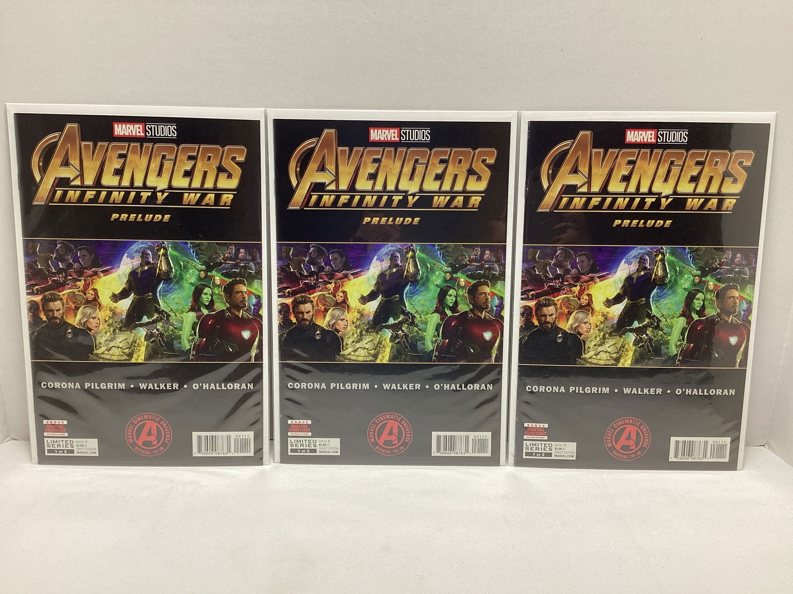 Three Avengers Infinity War Prelude 1 Marvel Comic Books: .