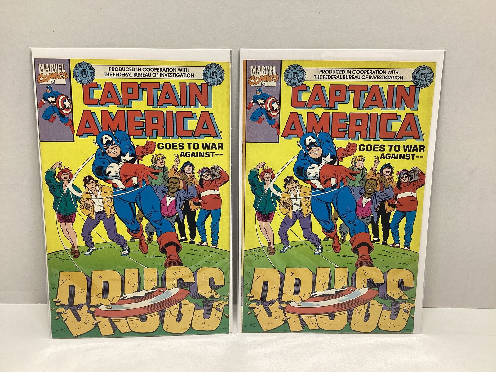 Two Marvel Captain America Goes to War Against Drugs Comic Books: . 