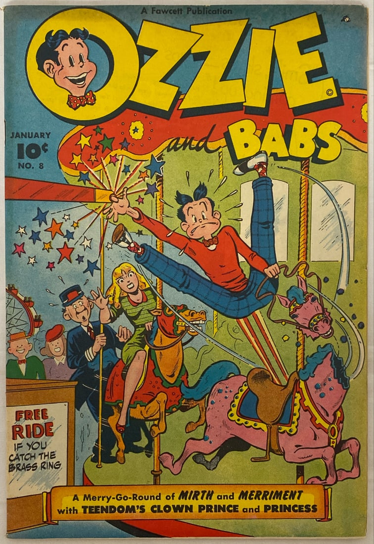 Ozzie and Babs 8 Fawcett Comic Book: 1949, part of the Davis Crippen "D" Copy Collection, COA from Heritage Auctions, Please preview and see all photos for condition 