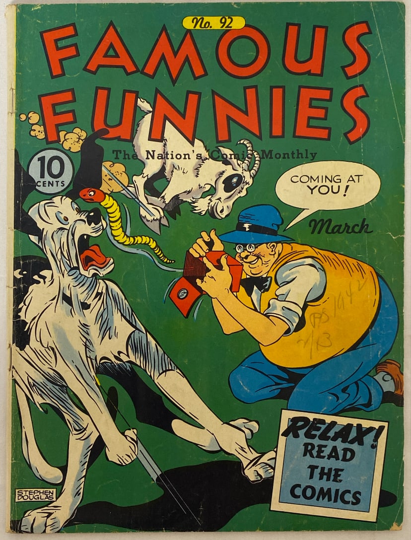 Famous Funnies 92 Comic Book: 1942, Please preview and see all photos for condition