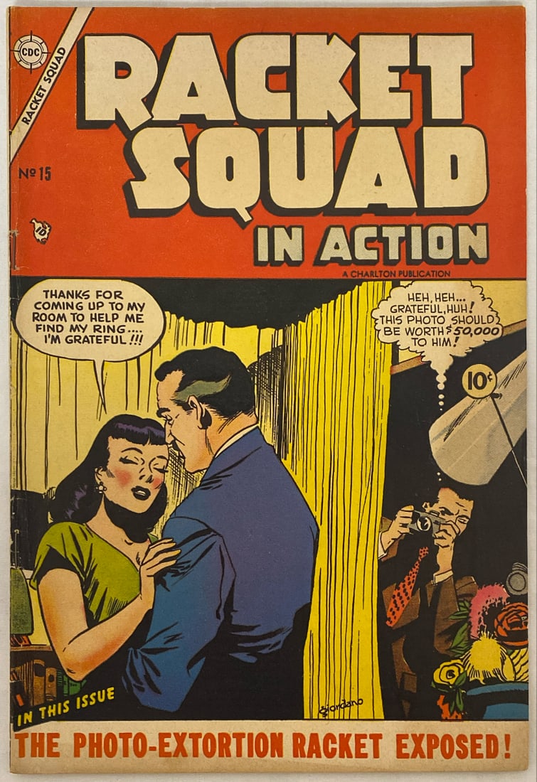 Racket Squad in Action 15 Charlton Comic Book: 1955, Please preview and see all photos for condition 