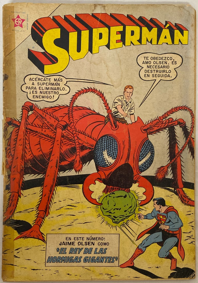 Superman 354 Mexican Spanish DC Comic Book: 1962, tape, Please preview and see all photos for condition 