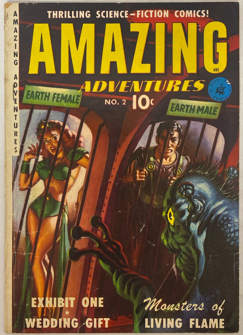 Amazing Adventures 2 Ziff Davis Comic Book: 1950, Please preview and see all photos for condition 