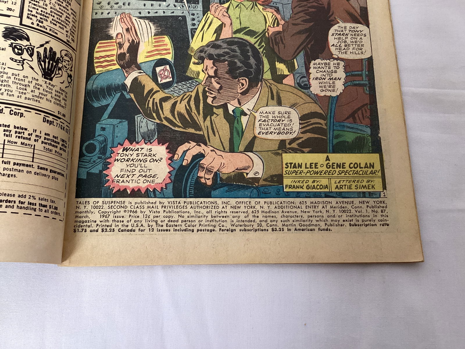 Tales of Suspense 87 Marvel Captain America Iron Man Comic Book - 7