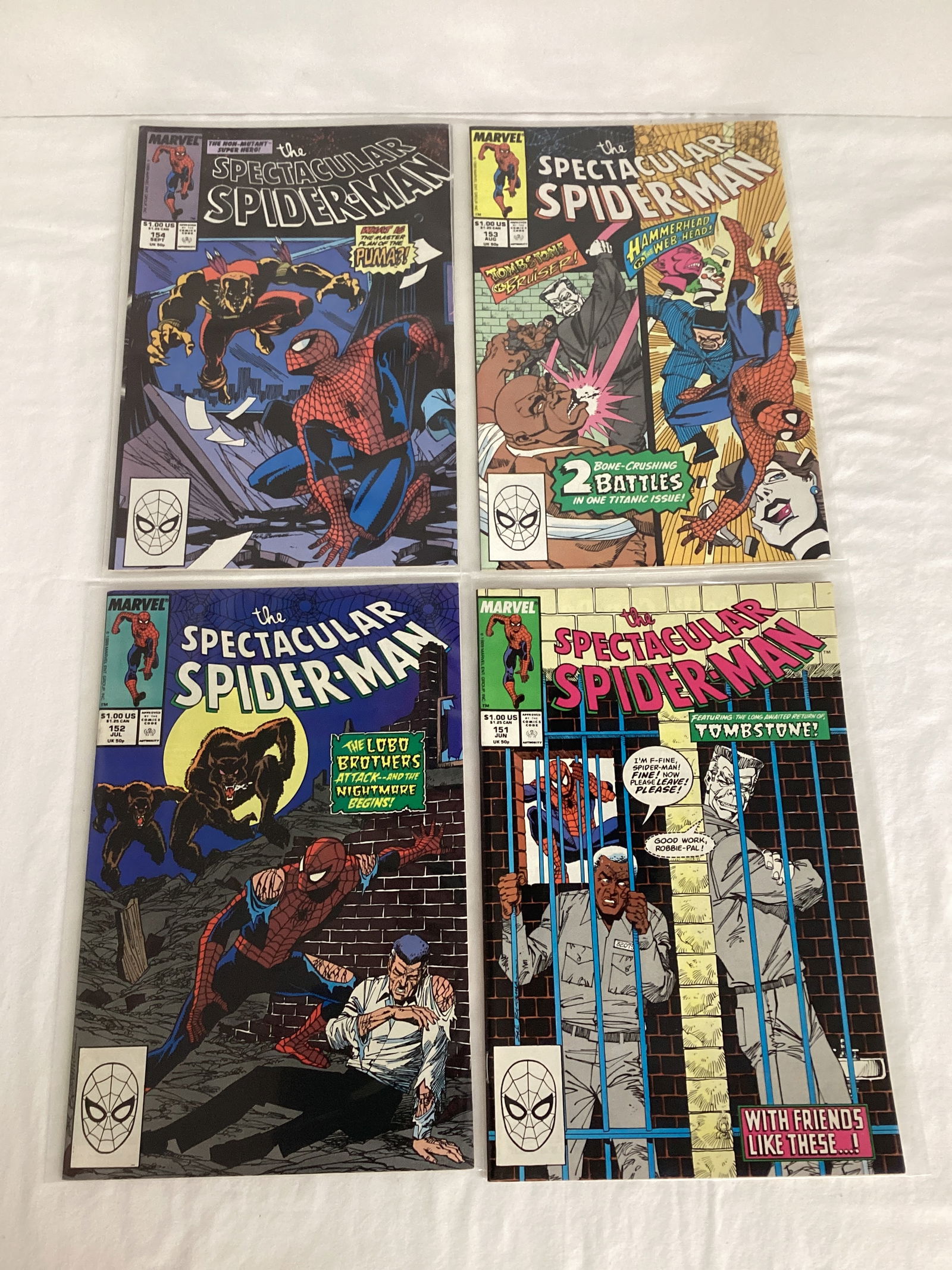 Four Spectacular Spider-Man Marvel Comic Books: Please preview and see all photos for condition