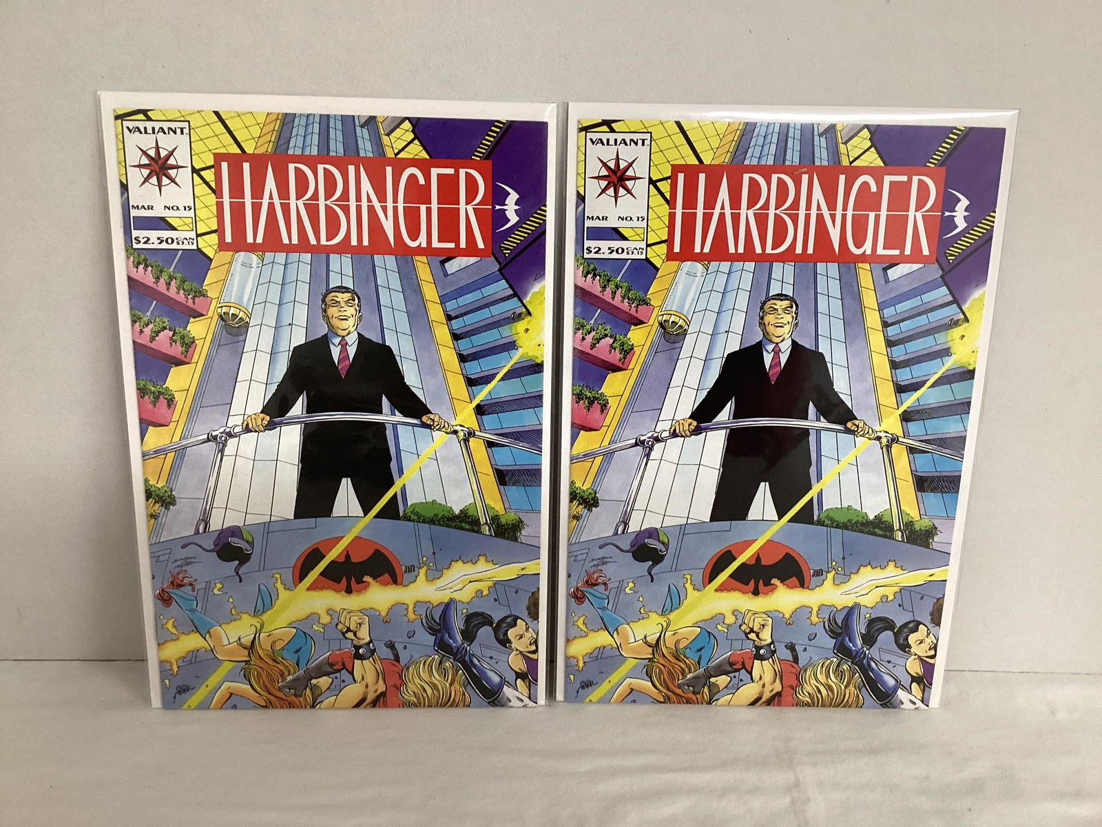 Two Harbinger 15 Valliant Comic Books: Please preview and see all photos for condition 