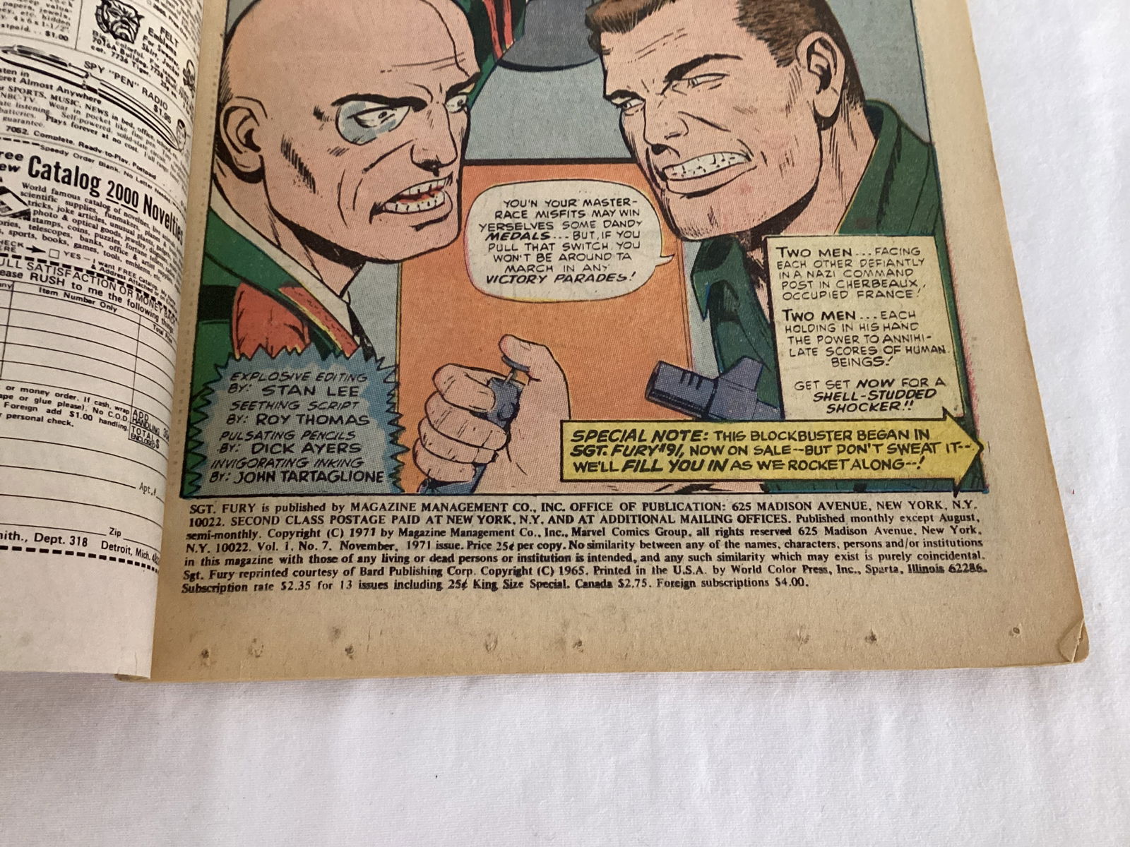 Sgt. Fury and His Howling Commandos 7 Marvel Comic Book - 7